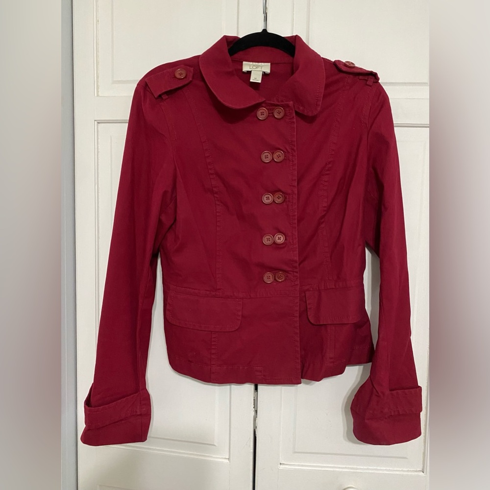 Loft Women's Dark Red Jacket Size Medium
